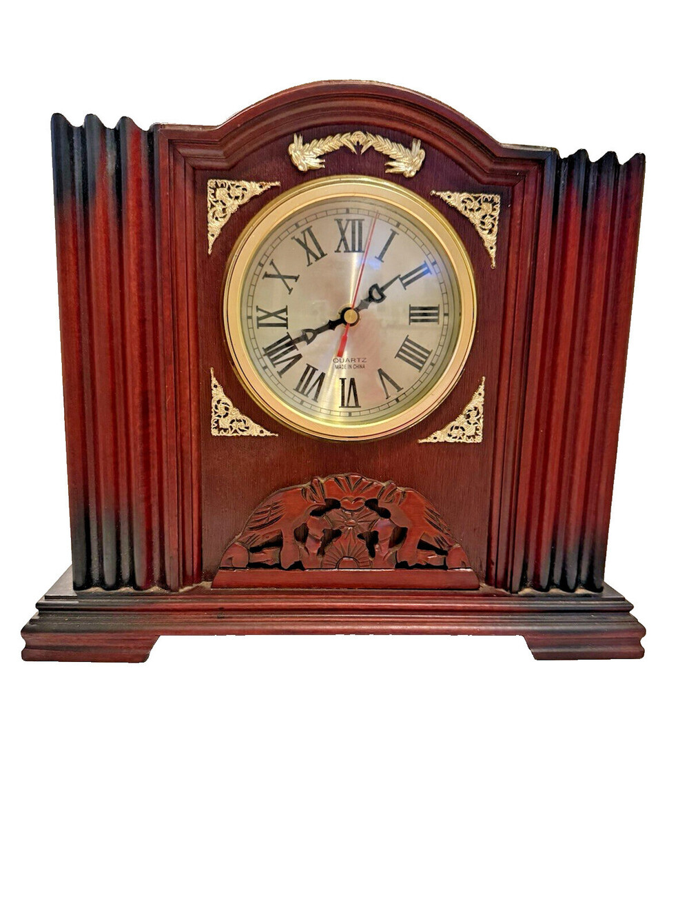 Vintage Polaris battery operated wooden Mantel clock, grandmacore, shabby chic
